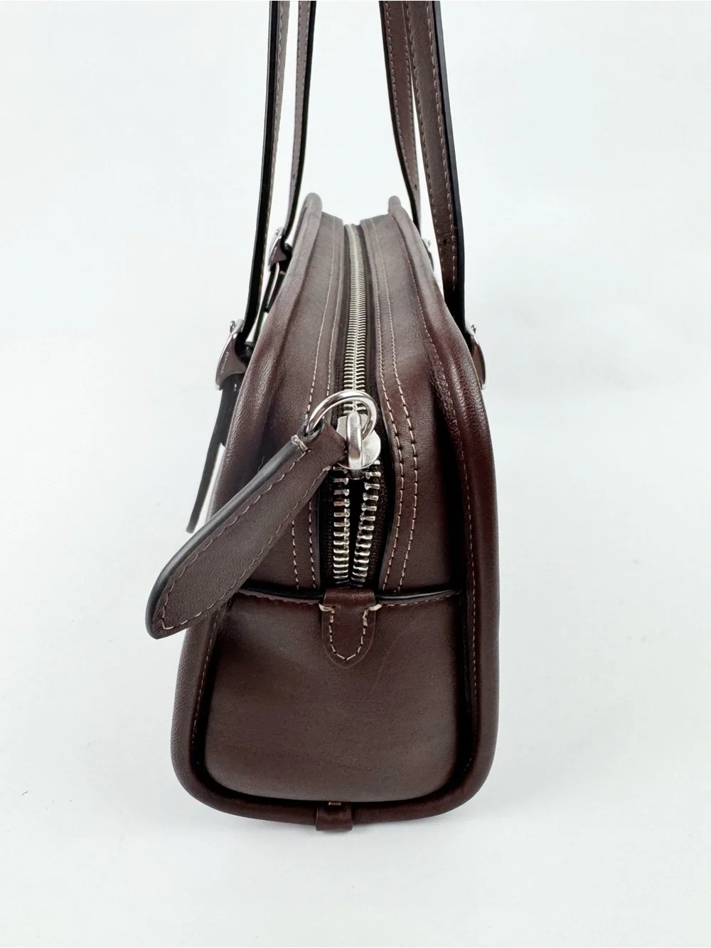 Coach Swing Zip Mahogany Brown Leather Shoulder Bag Re-Edition CM565